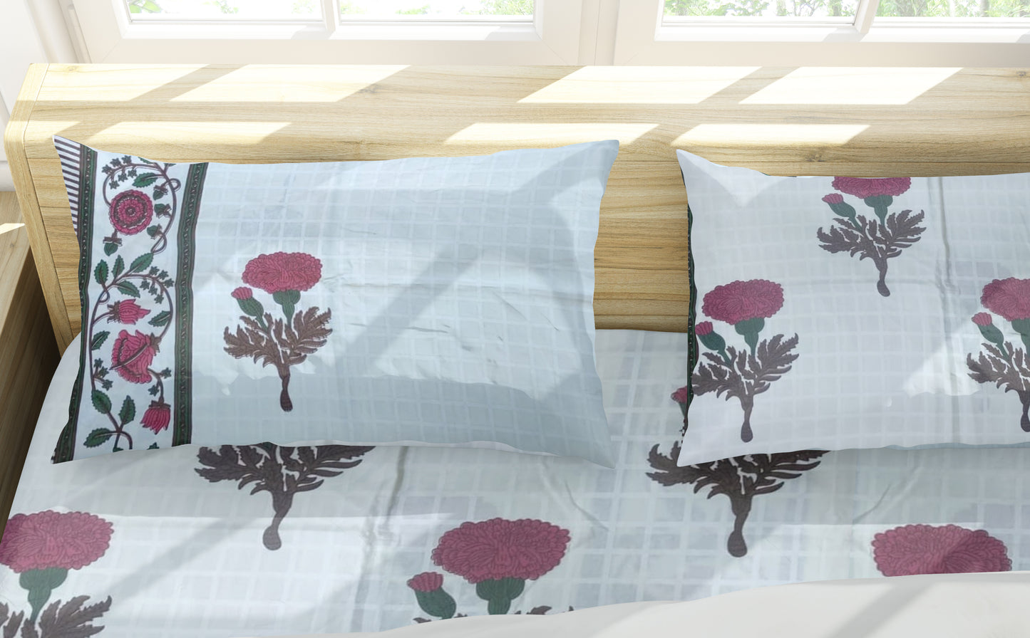 500TC Flower Love 100% Pure Cotton Printed Bedsheet