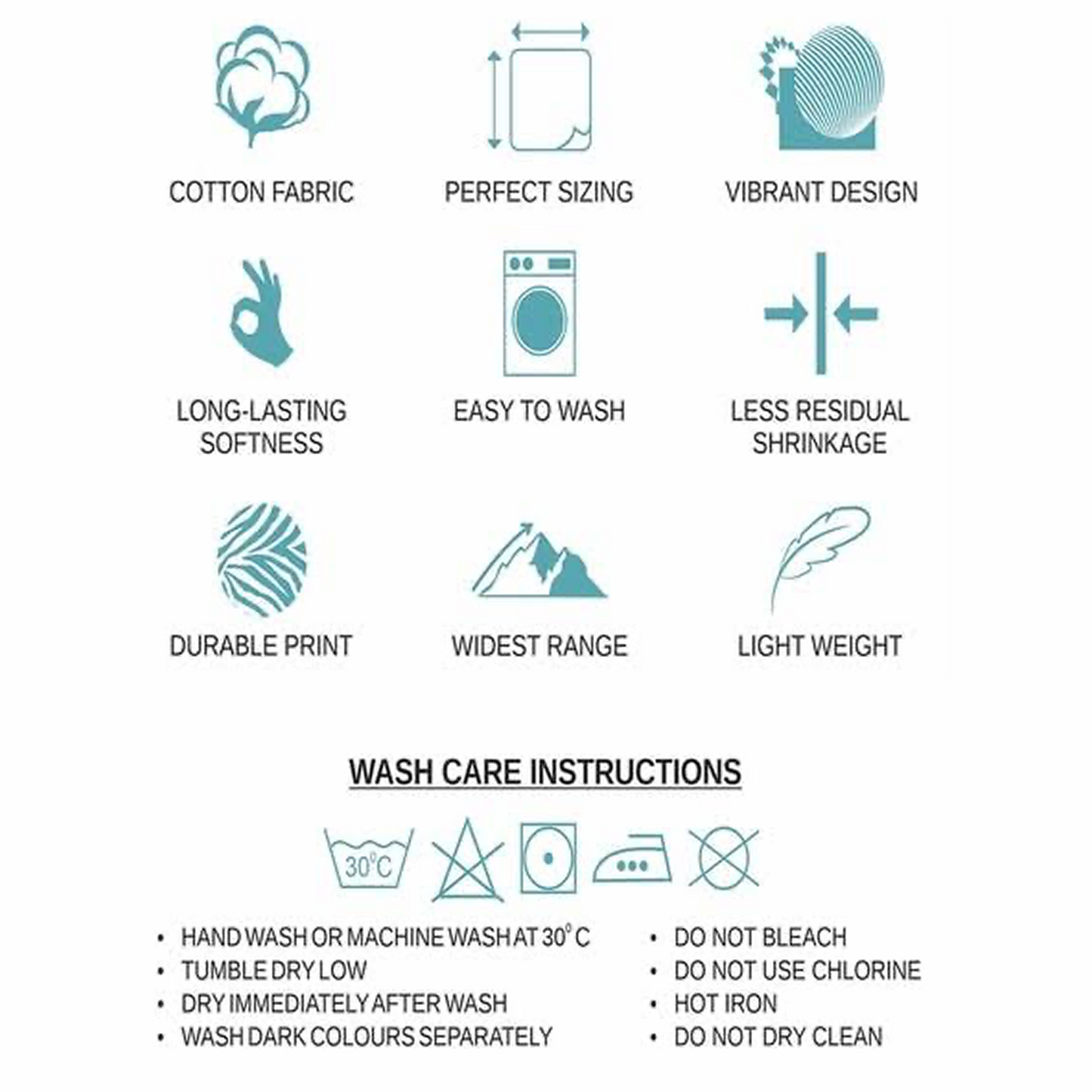 Teal Botanical Handblock 100% Cotton 500TC Bedsheet