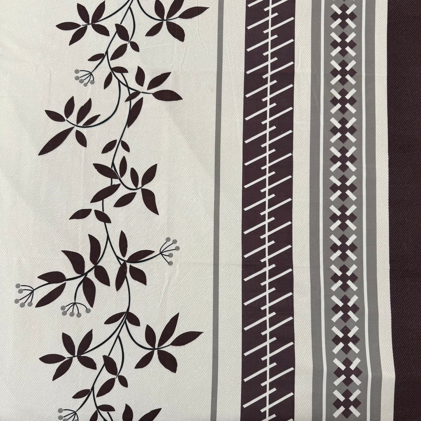 Midnight Leaf Stripes Glace Cotton 400TC Bedsheet