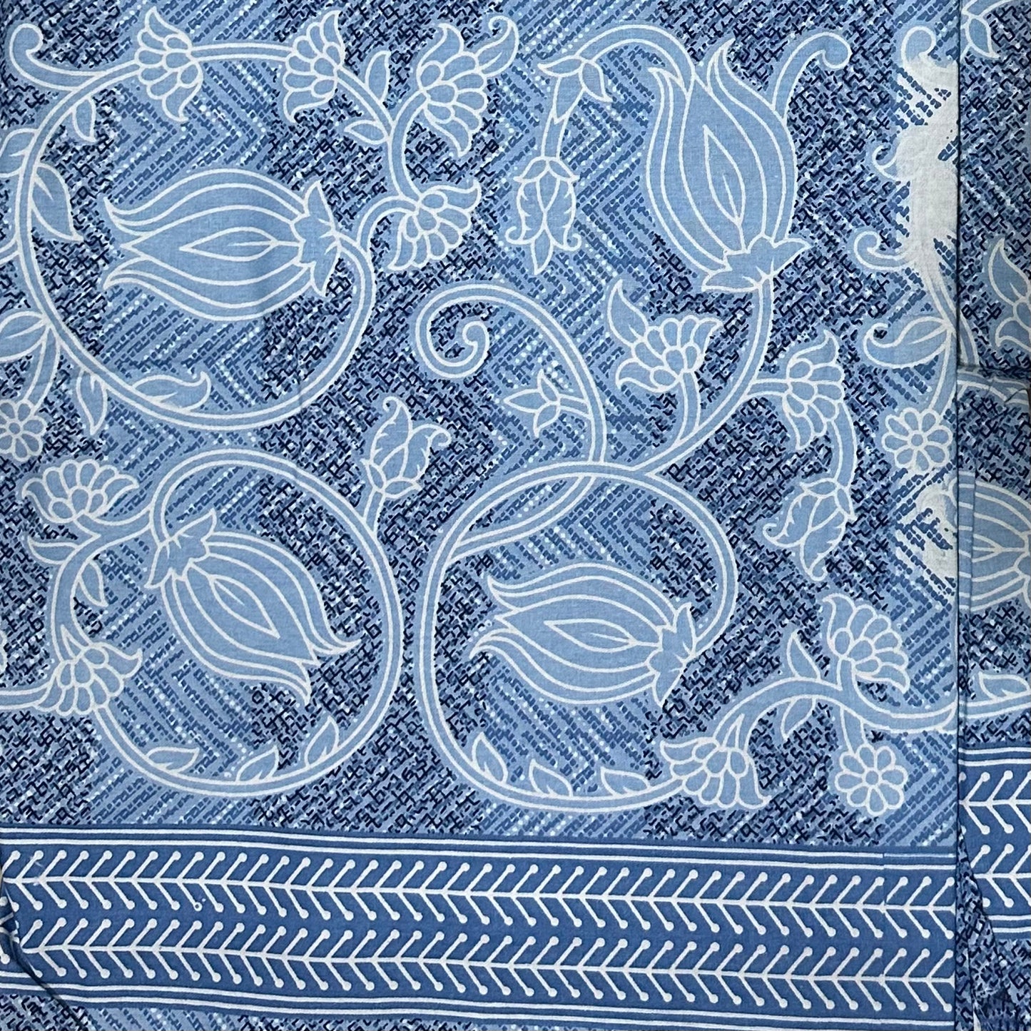 300TC Blue Blossom Harmony 100% Pure Cotton Bedsheet