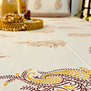 Majestic Yellow 100% Pure Cotton 400TC Hand block Bedsheet