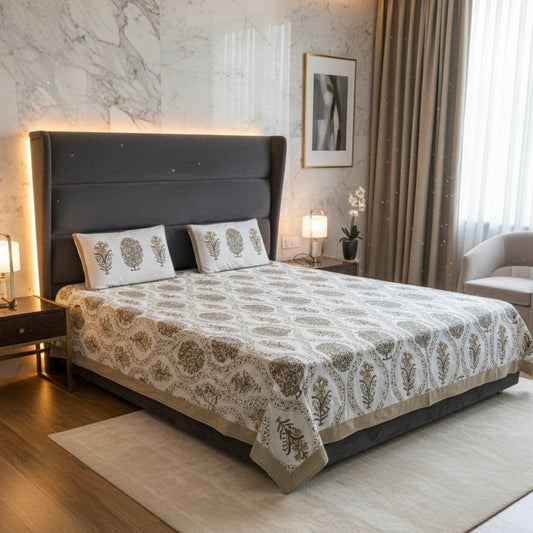 Ivory Grove 400TC 100% Pure Cotton Bedsheet