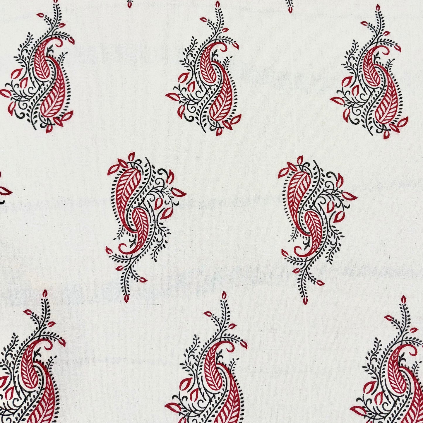 Majestic Red 100% Pure Cotton 400TC Hand block Bedsheet