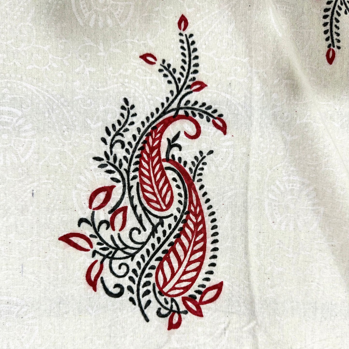 Majestic Red 100% Pure Cotton 400TC Hand block Bedsheet
