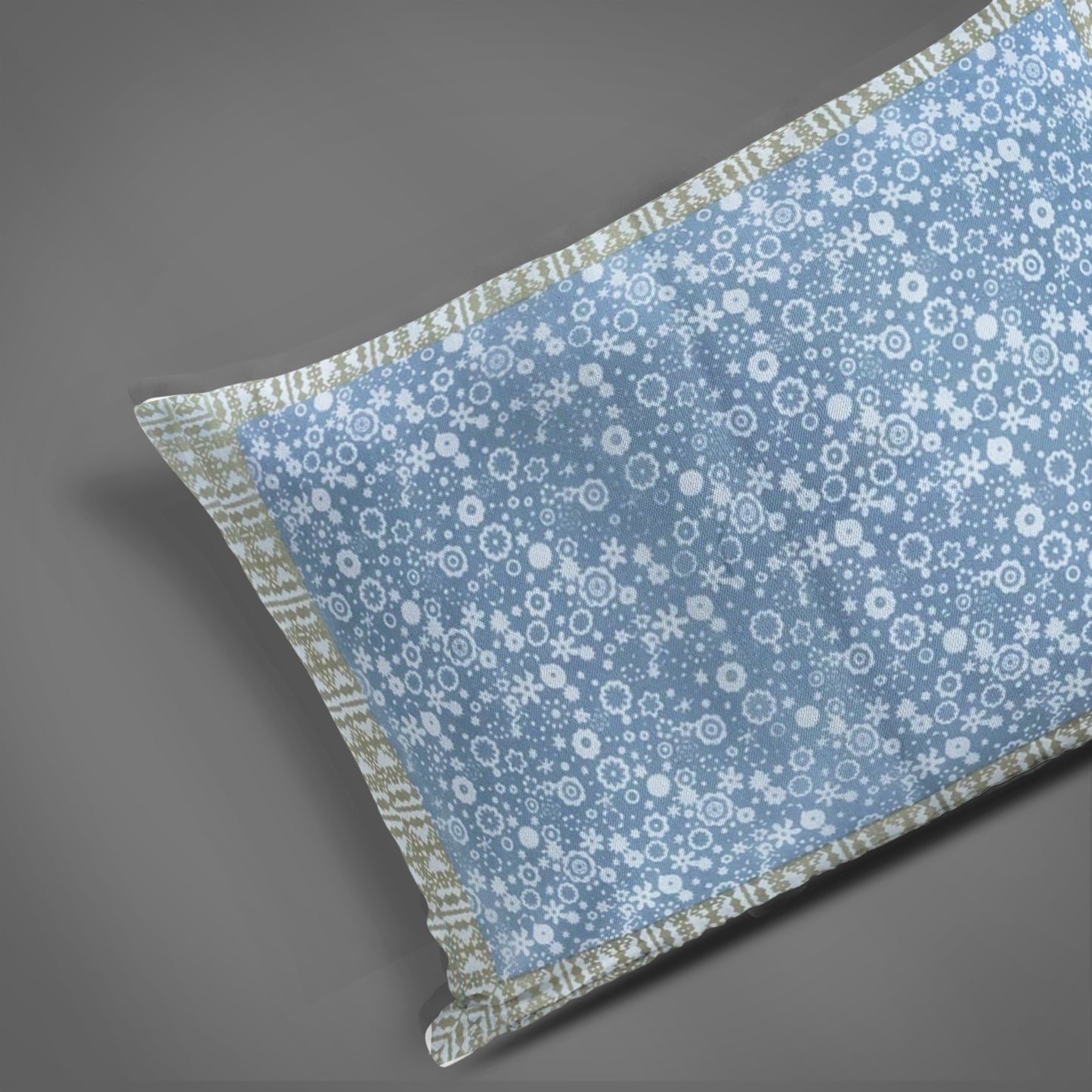 Sky Blossom Handblock Cotton Pillow Cover (Set of 2)
