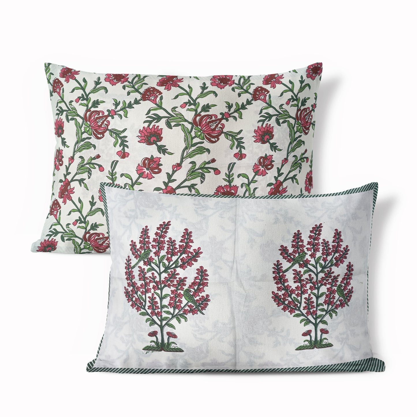Floral Elegance 100% Pure Cotton 500TC Block Printed Bedsheet