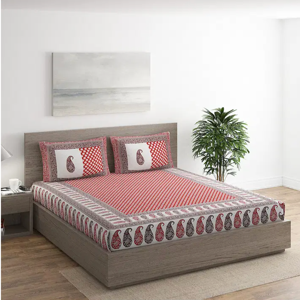 500TC Regal Folk Art 100% Pure Cotton Printed Bedsheets