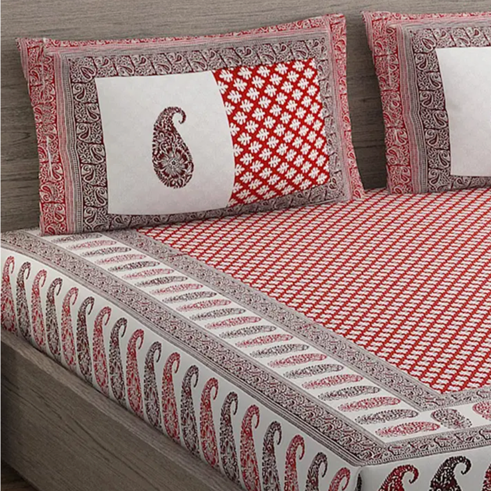 500TC Regal Folk Art 100% Pure Cotton Printed Bedsheets