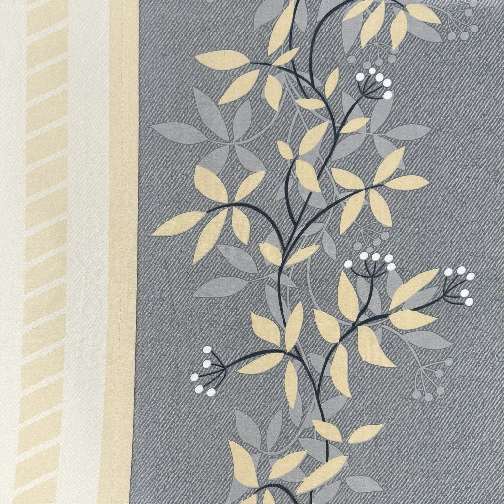 Elegant Botanical Stripes 100% Pure Glace Cotton 400TC Bedsheet