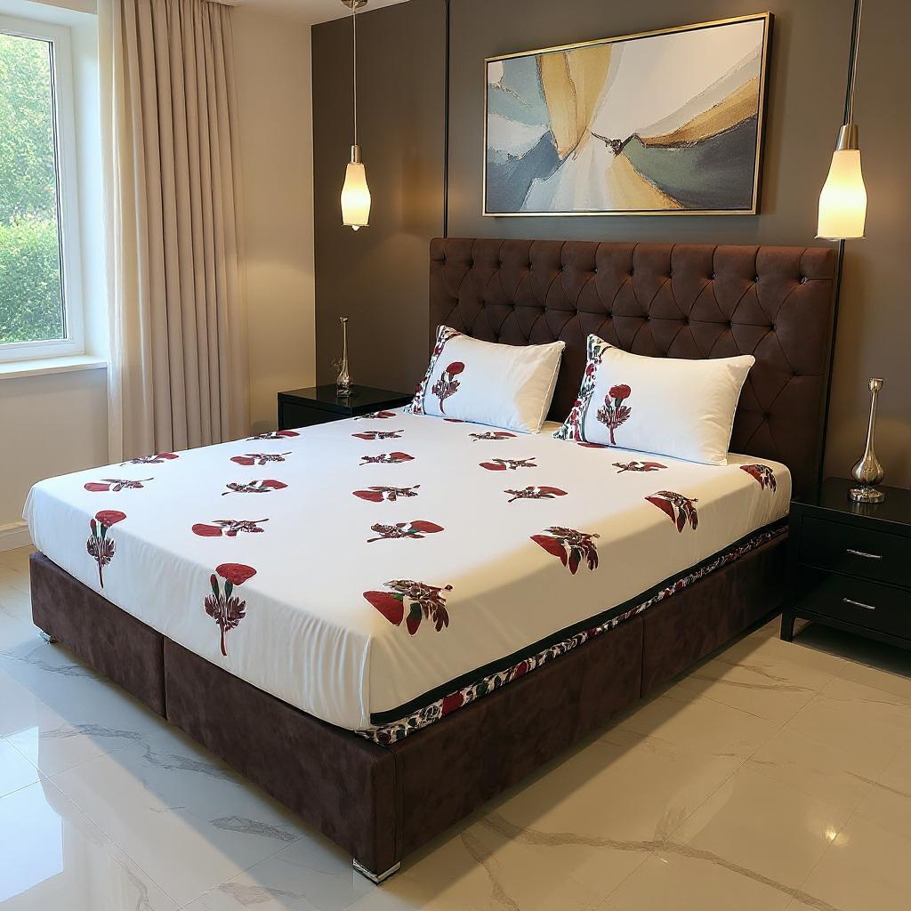 500TC Flower Love 100% Pure Cotton Printed Bedsheet
