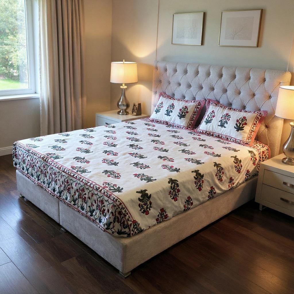 100% Pure Cotton 500TC Exotic Bloom Bedsheet