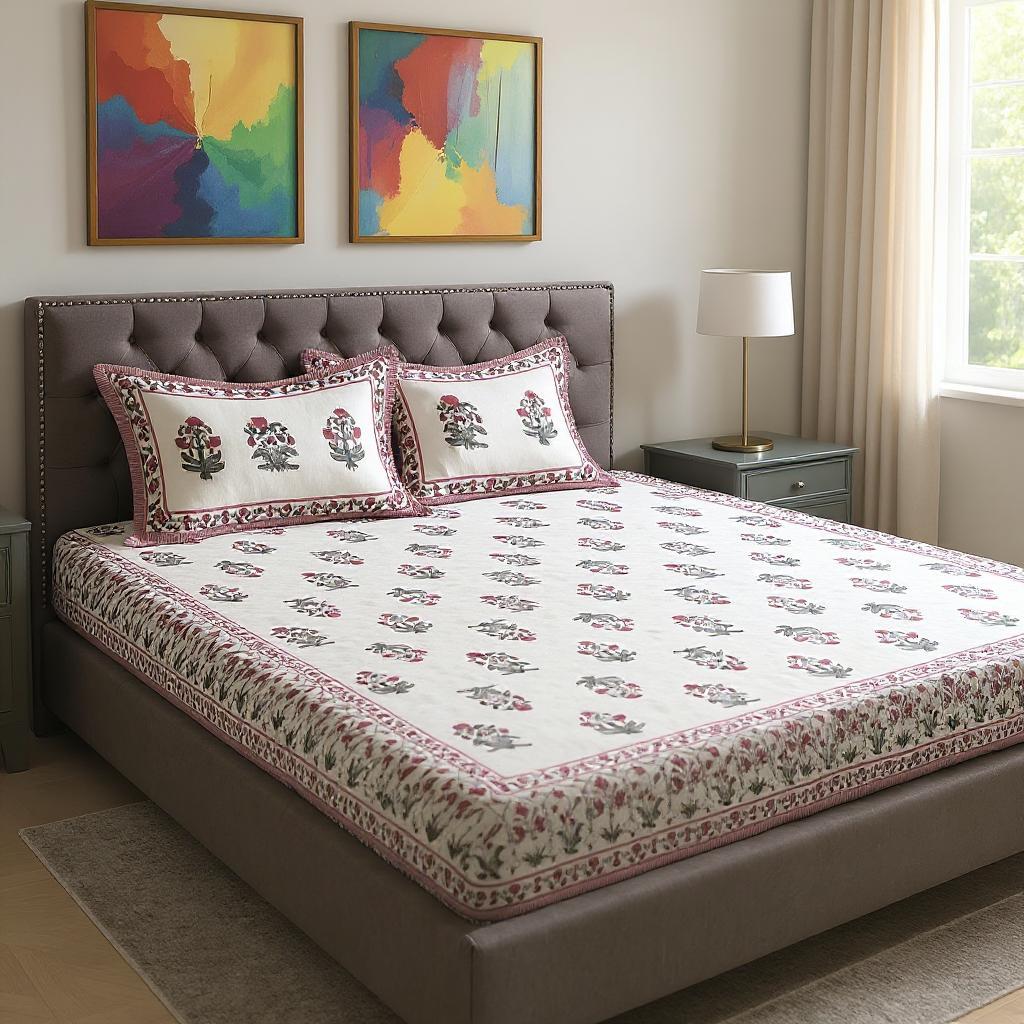 100% Pure Cotton 500TC Exotic Bloom Bedsheet