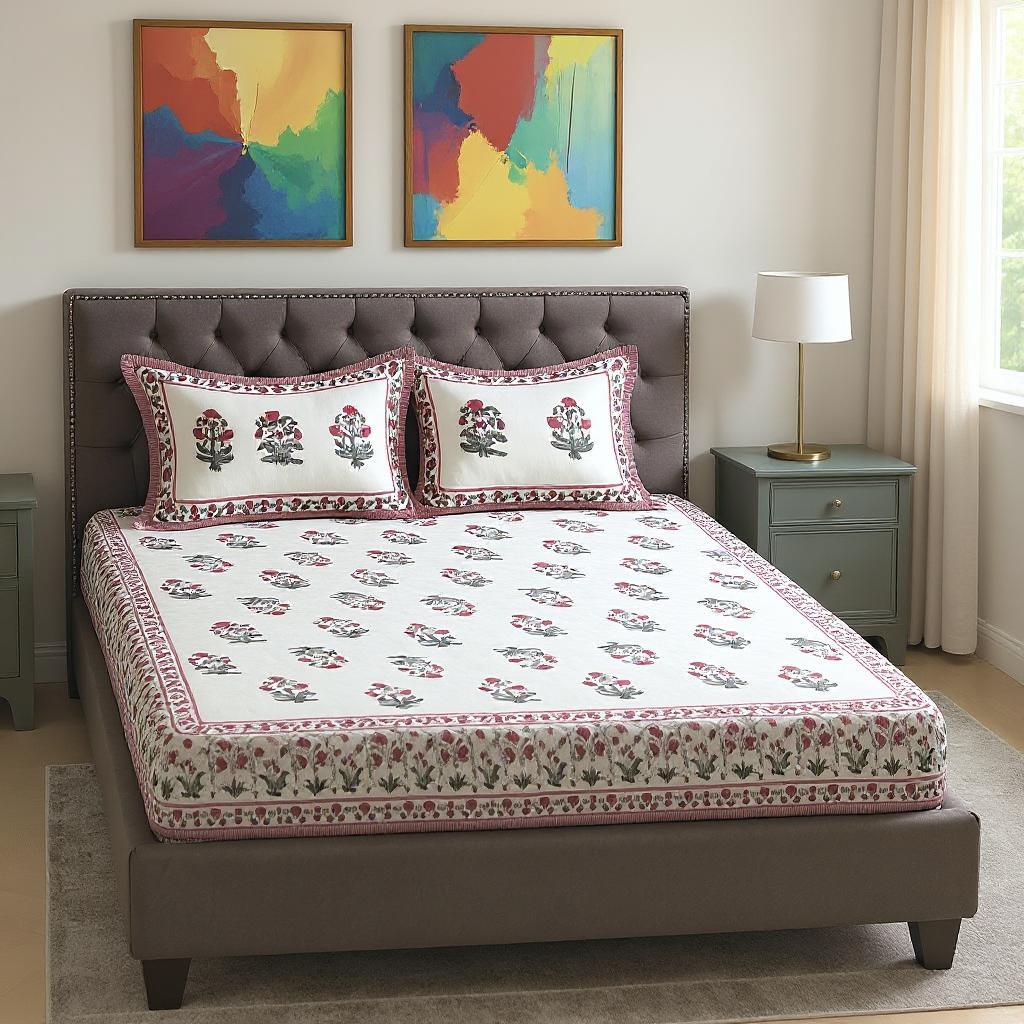 100% Pure Cotton 500TC Exotic Bloom Bedsheet