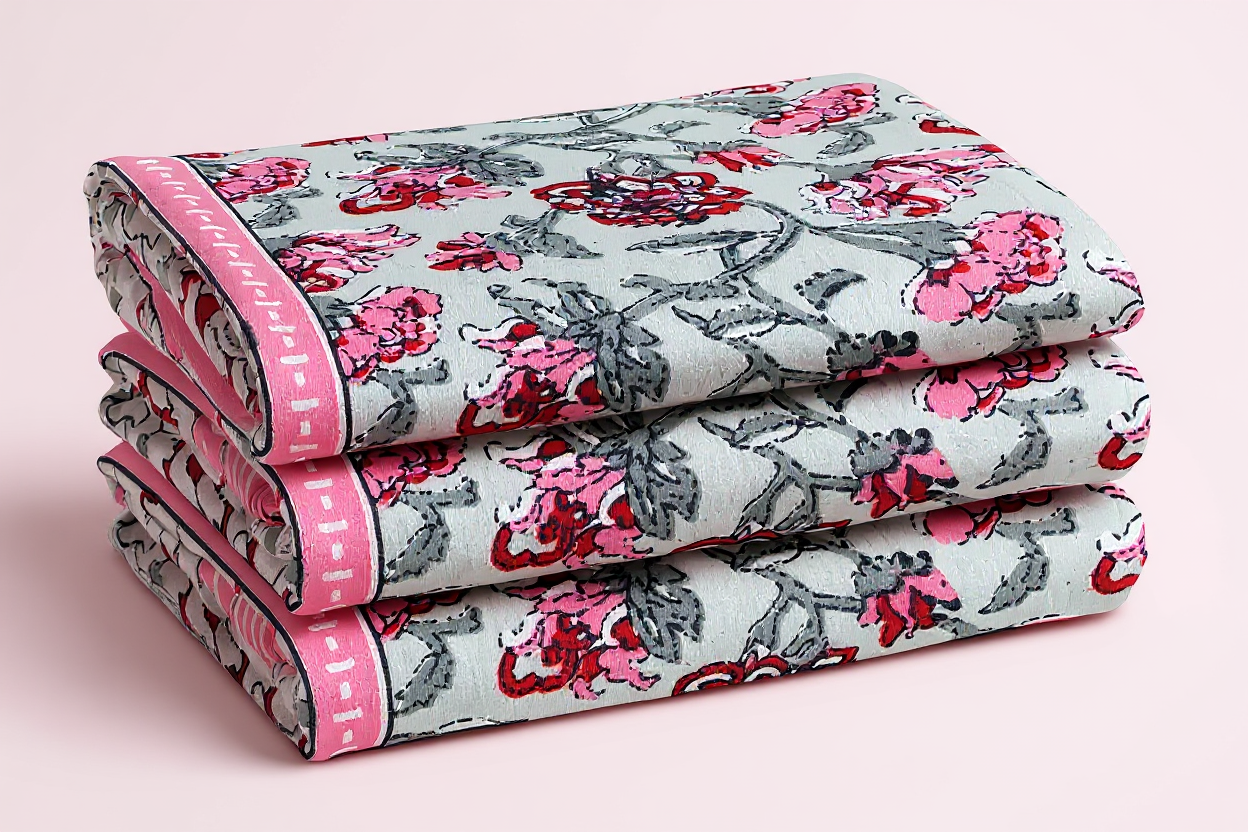 Floral Bliss 400TC 100% Pure Cotton Printed Bedsheet