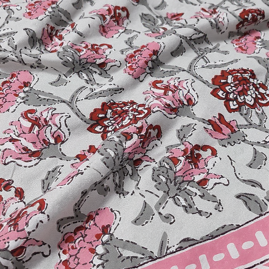 Floral Bliss 400TC 100% Pure Cotton Printed Bedsheet