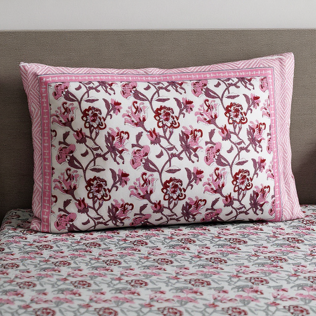 Floral Bliss 400TC 100% Pure Cotton Printed Bedsheet
