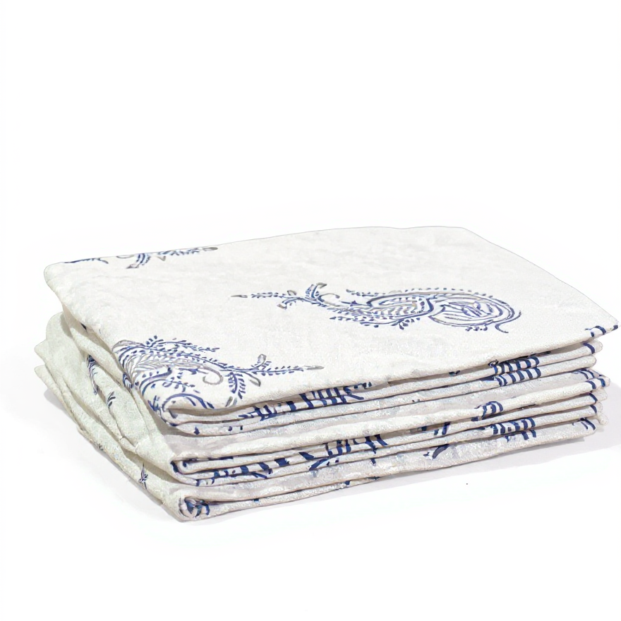 Majestic Blue 400TC Hand block Bedsheet 100% Pure Cotton