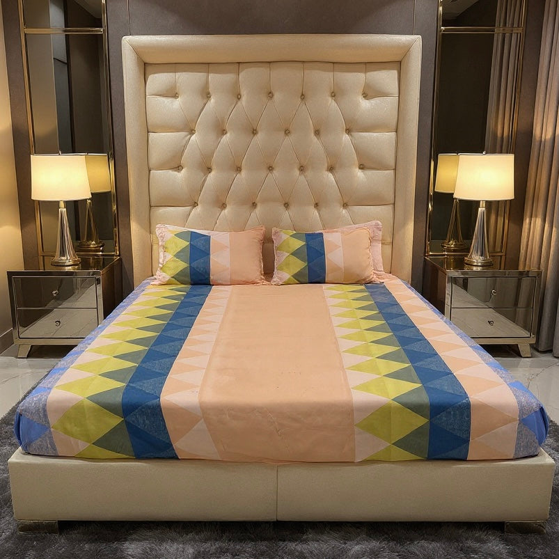 Pastel Prism 500TC 100% Pure Glace Cotton Bedsheet