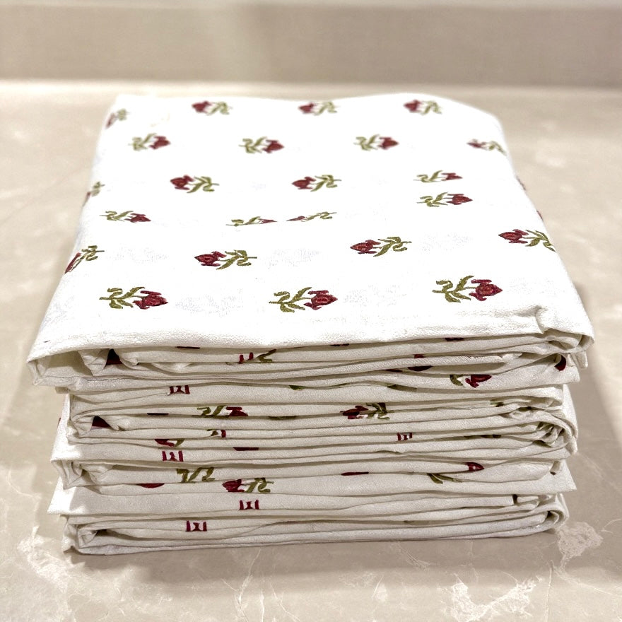 Crimson Charm 400TC Floral Print 100% Pure Cotton Bedsheet