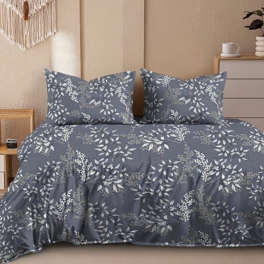 Moonlit Bloom 400TC Premium 100% Pure Glace Cotton Bedsheet