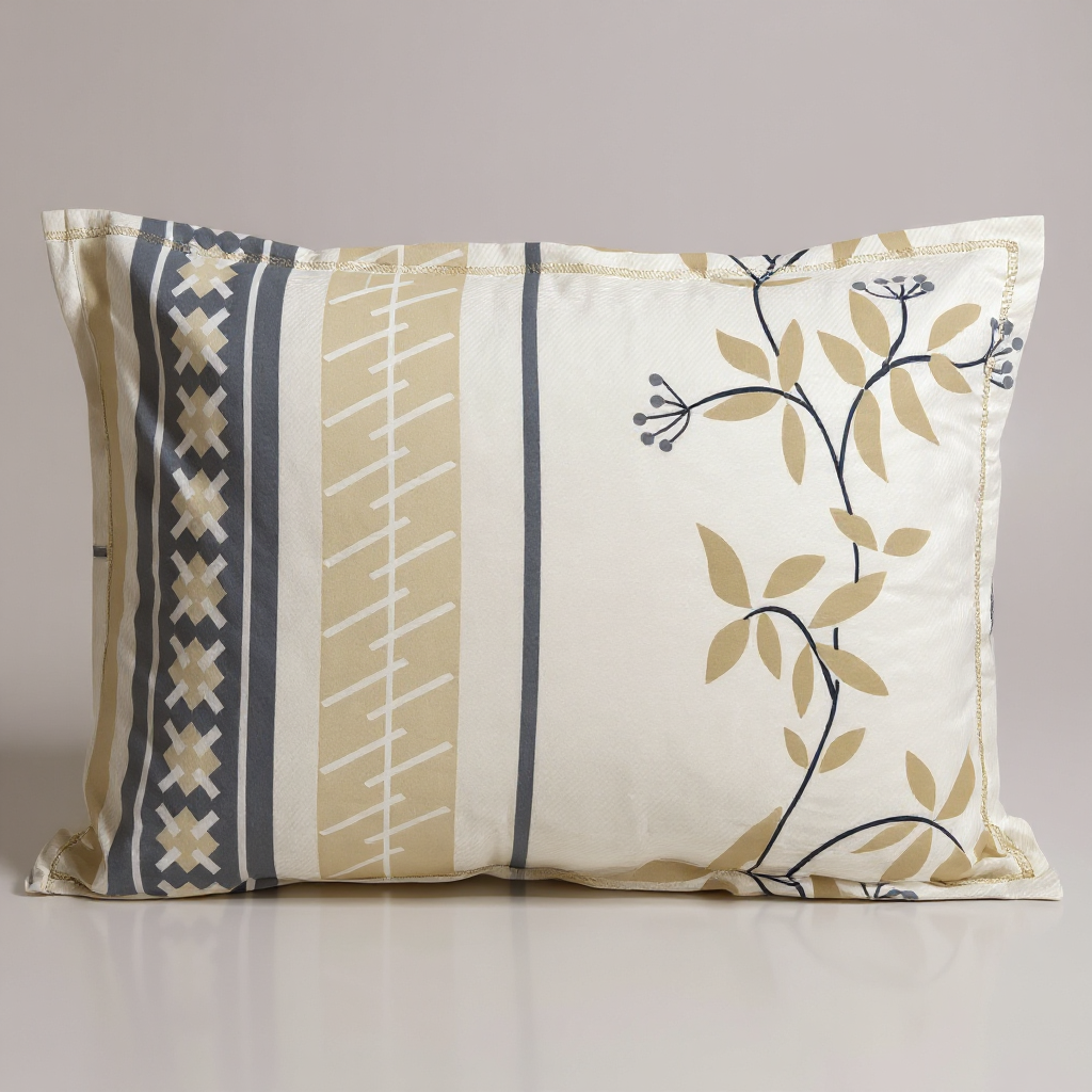 Elegant Botanical Stripes 100% Pure Glace Cotton 400TC Bedsheet