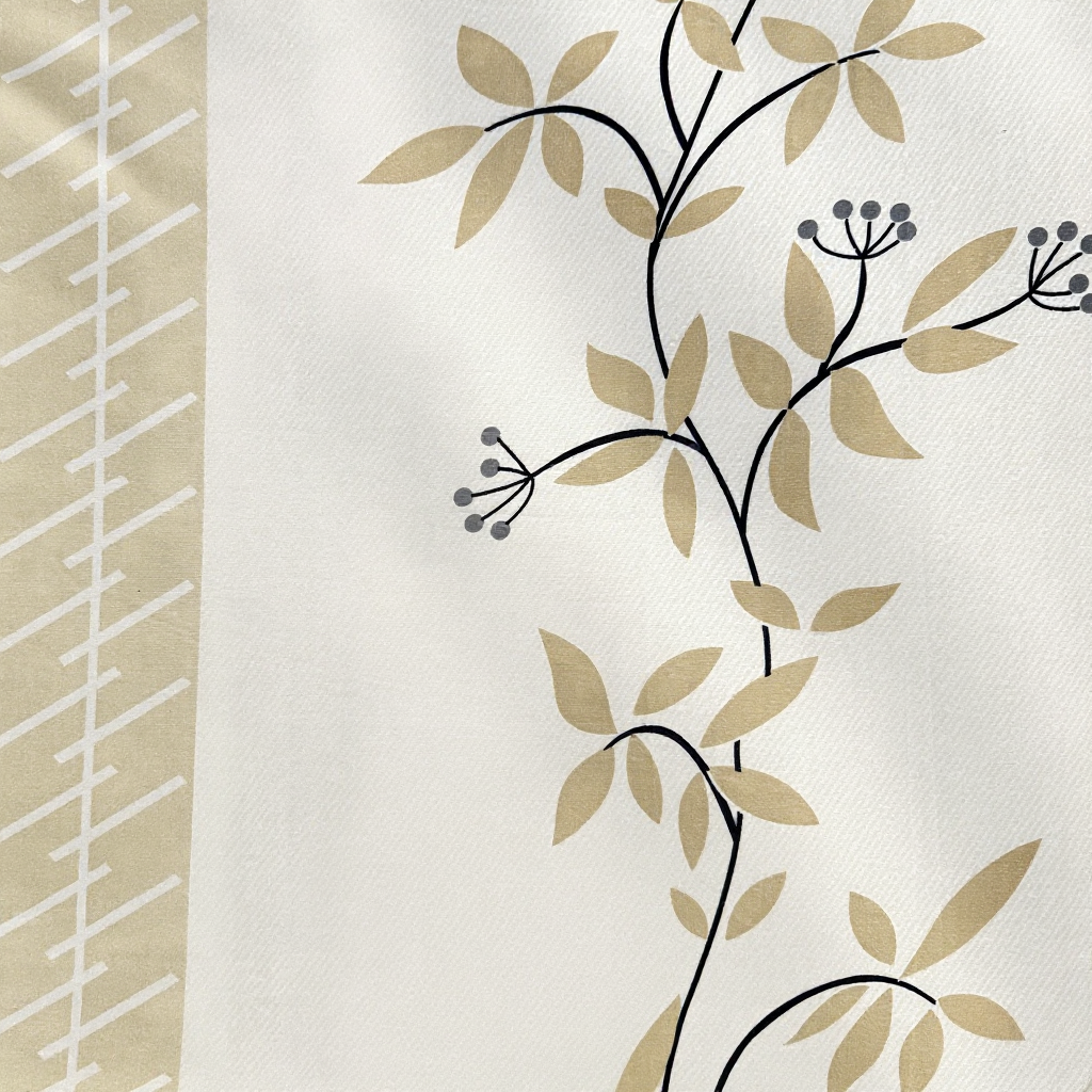 Elegant Botanical Stripes 100% Pure Glace Cotton 400TC Bedsheet