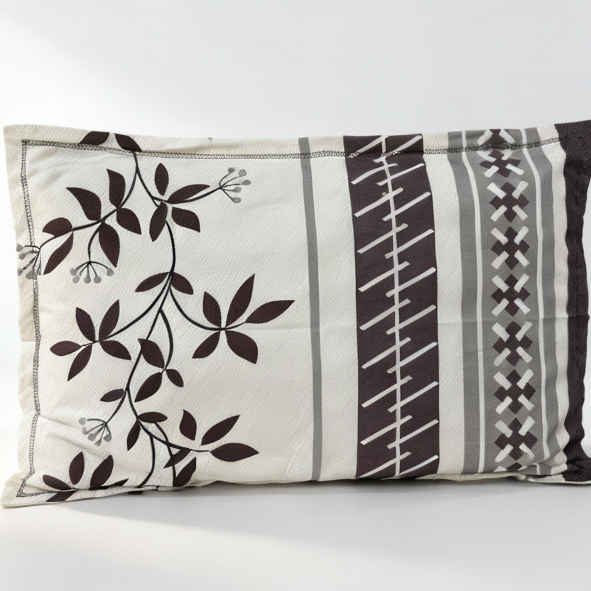 Midnight Leaf Stripes Glace Cotton 400TC Bedsheet