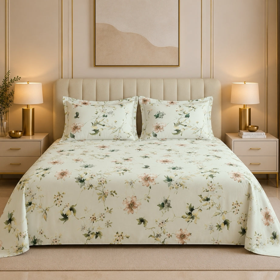 Garden Sonata Glace Cotton 300TC Bedsheet