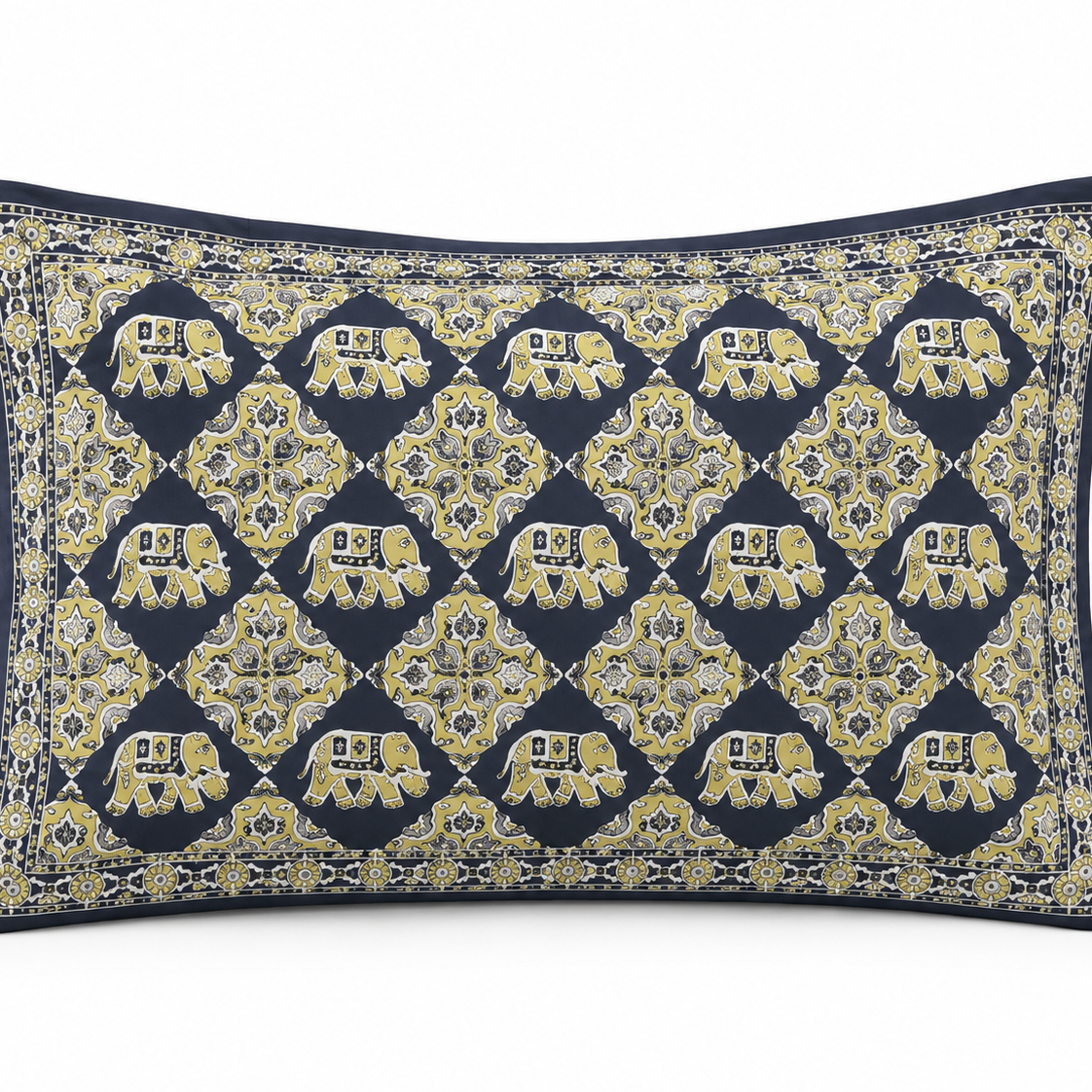 Midnight Royal Block print 100% Pure Cotton Bedsheet