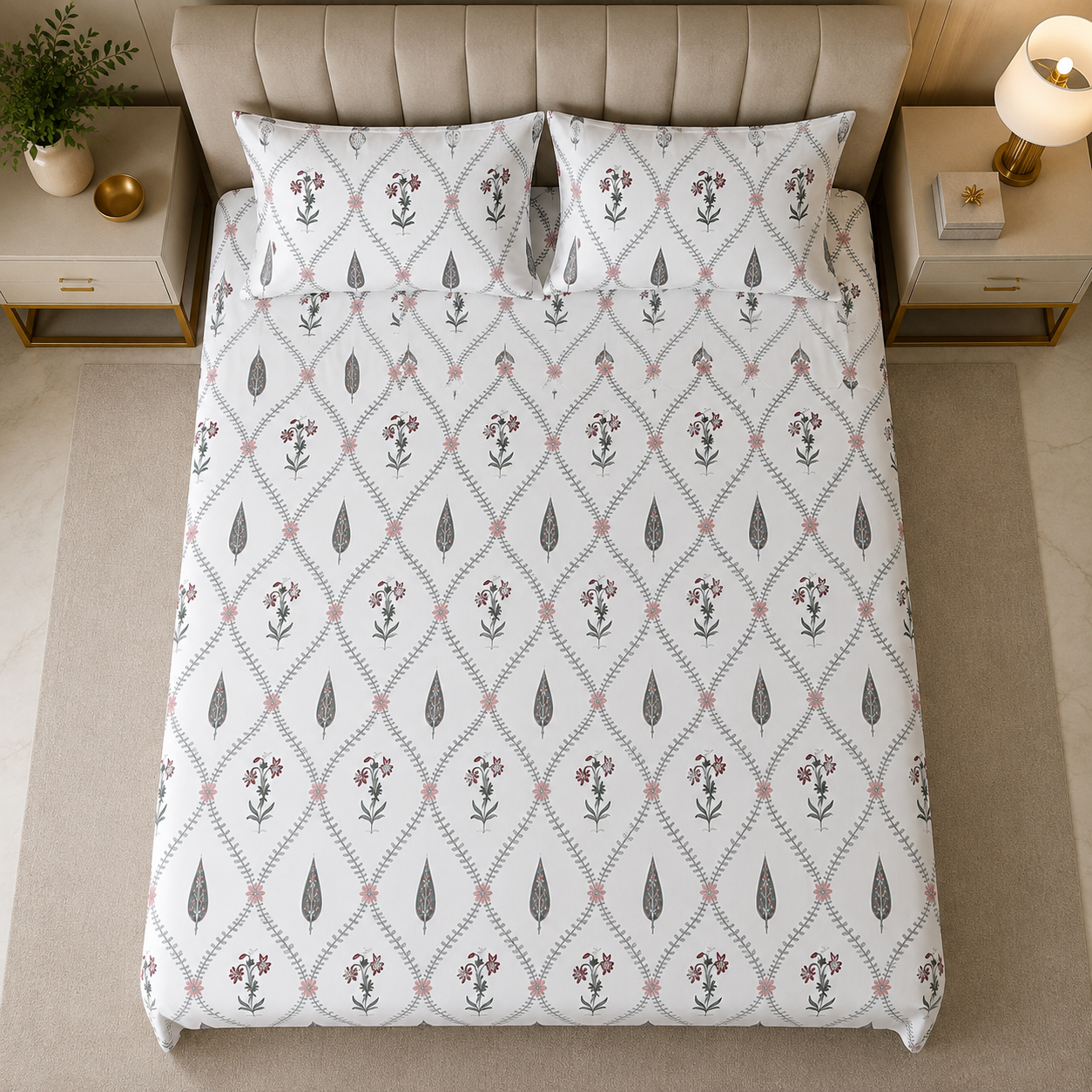 Jaal Heritage 400TC 100% Pure Cotton Bedsheet