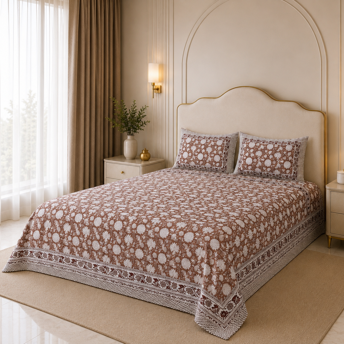 Cocoa Botanica 400TC 100% Pure Cotton Bedsheet- Super King