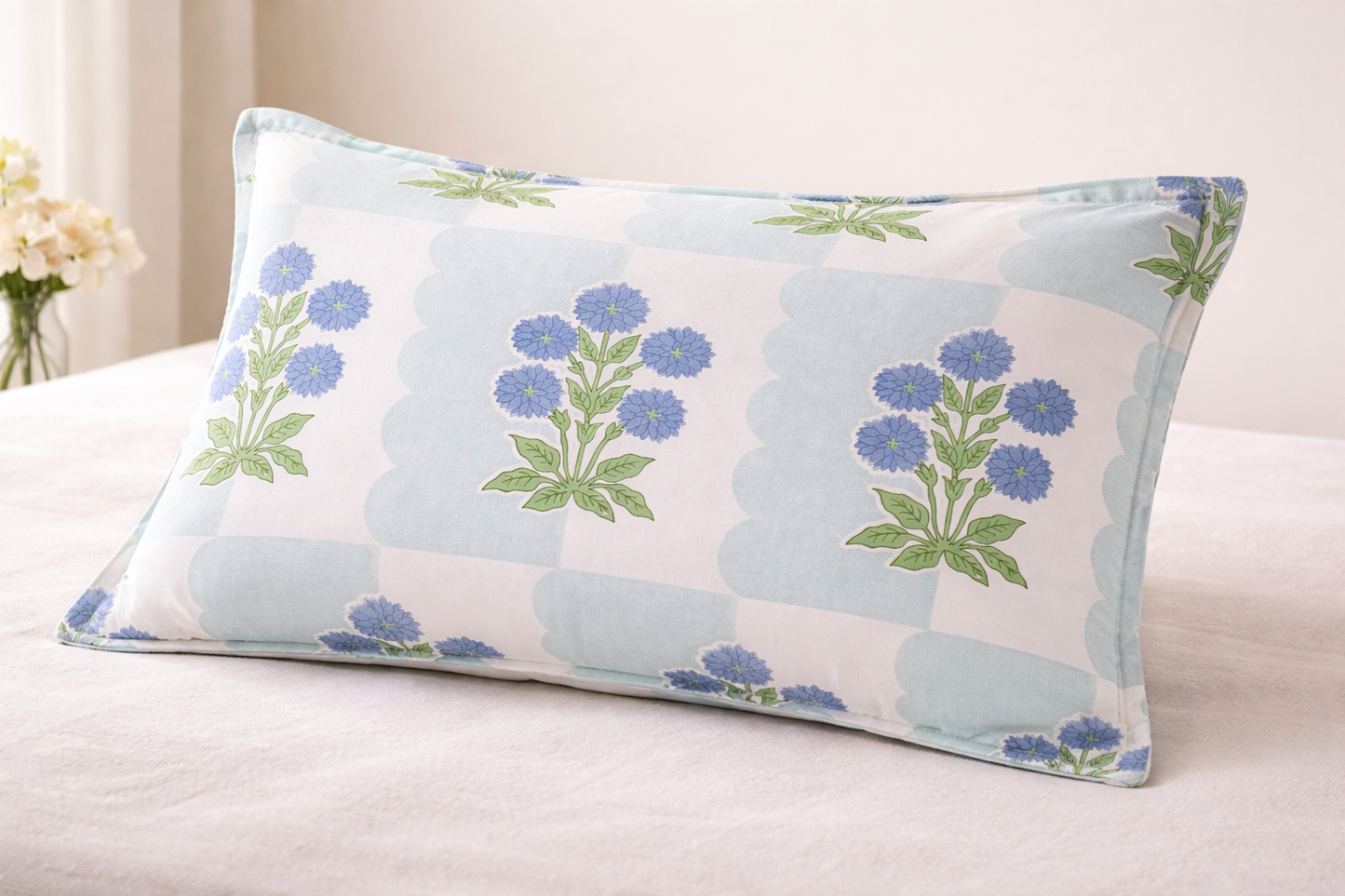 Calm Bloom Glace Cotton 300TC Bedsheet