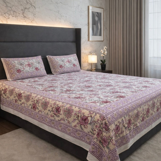 Rose Garden Heritage 100% Pure Cotton Bedsheet
