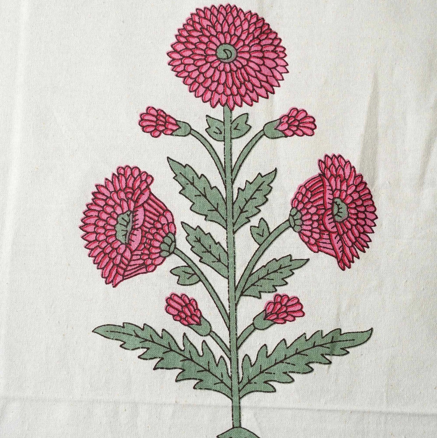 Rose Bloom 400TC Hand Block Print 100% Pure Cotton Bedsheet