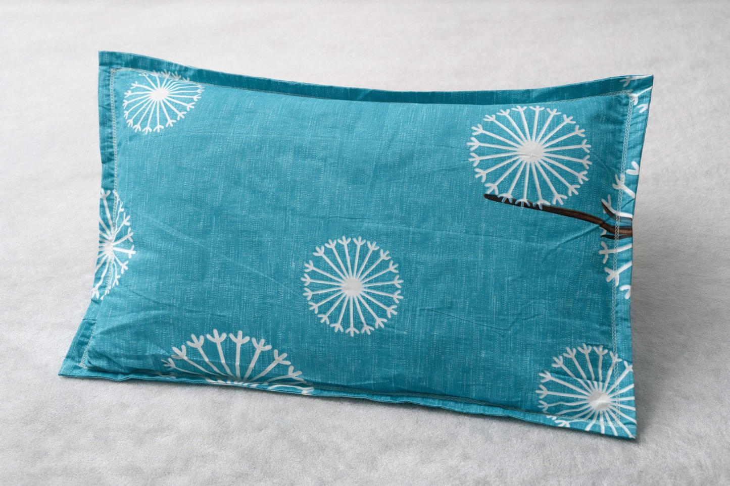 Aqua Wish Floral 300TC Glace Cotton Bedsheet