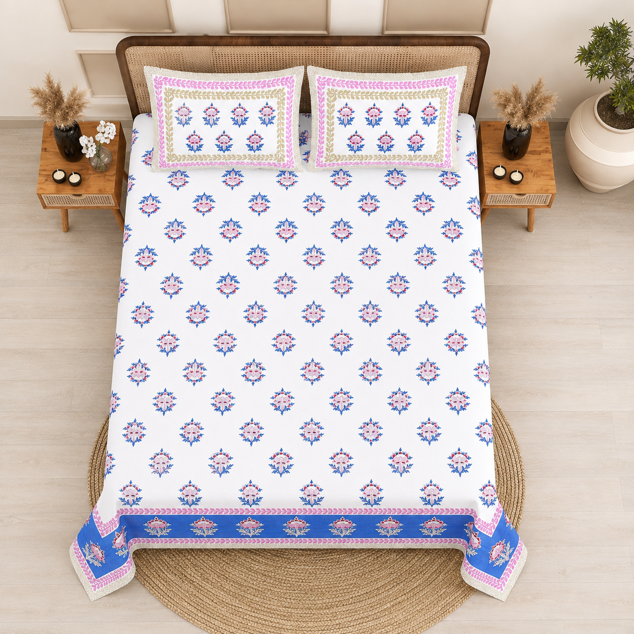 Lotus Whisper 400TC 100% Pure Cotton Bedsheet