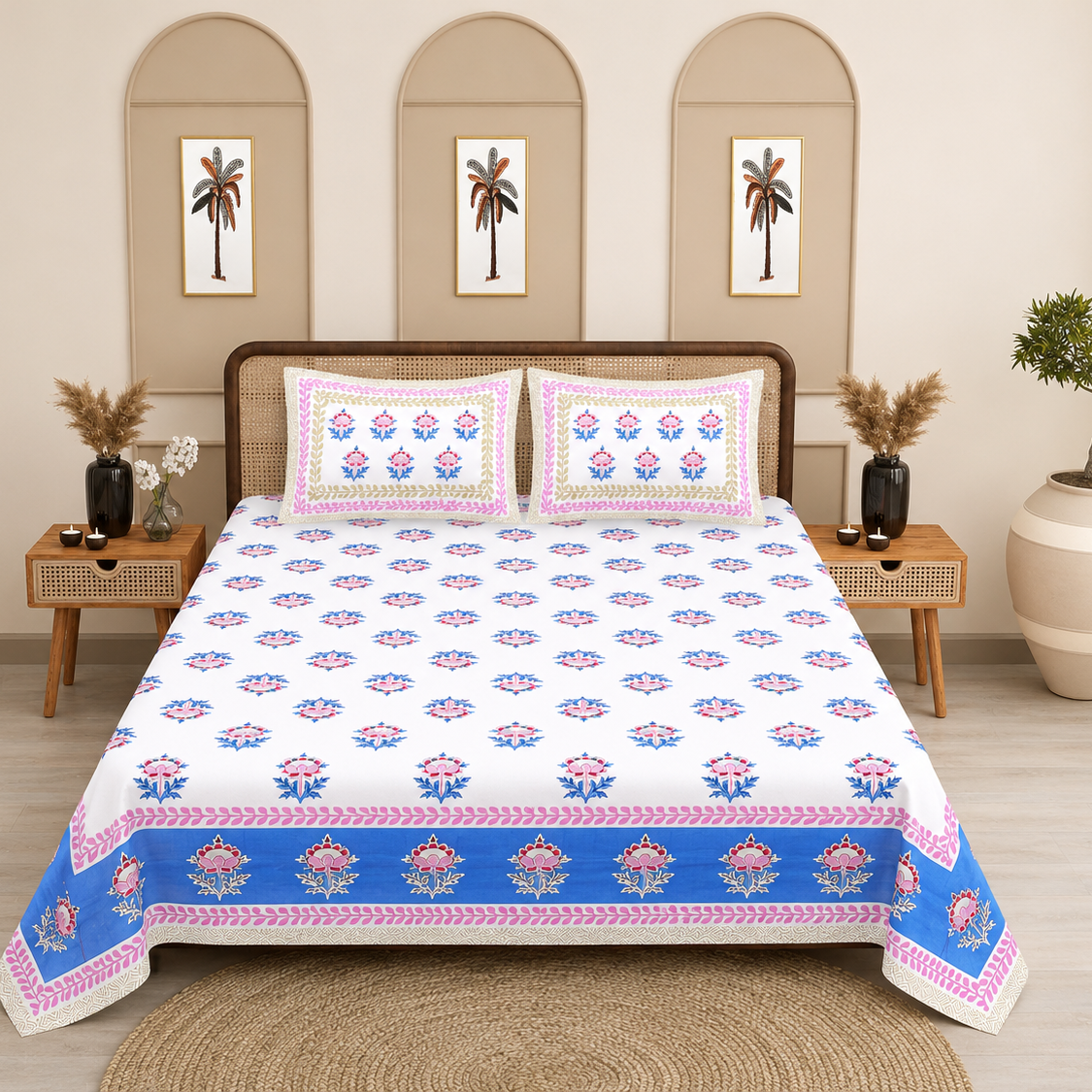 Lotus Whisper 400TC 100% Pure Cotton Bedsheet