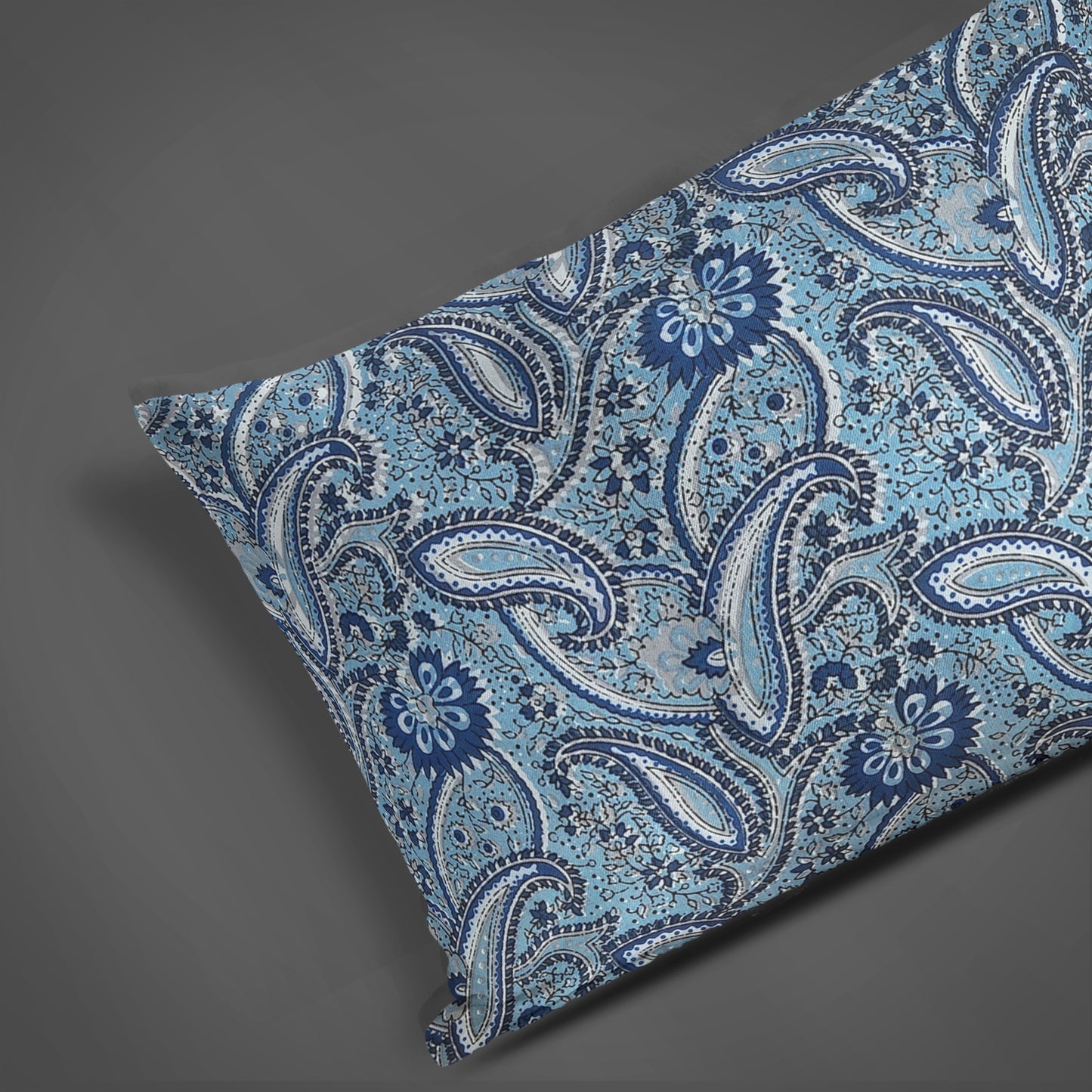 Blue Mirage Handblock Cotton Pillow Cover (Set of 2)