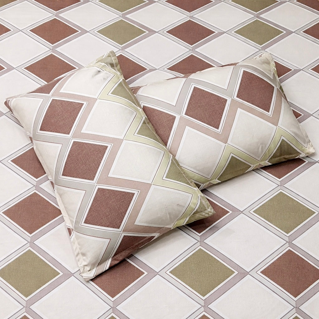 Sandstone Mosaic 300TC Glace Cotton Bedsheet