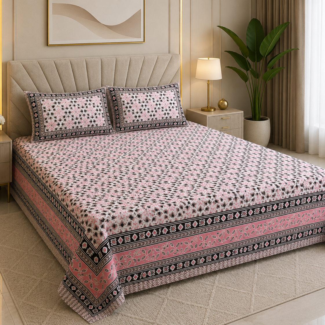 Spring Blossom 400TC 100% Pure Cotton Bedsheet