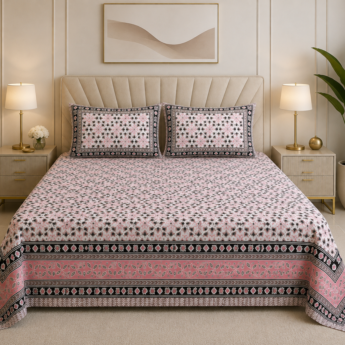 Spring Blossom 400TC 100% Pure Cotton Bedsheet