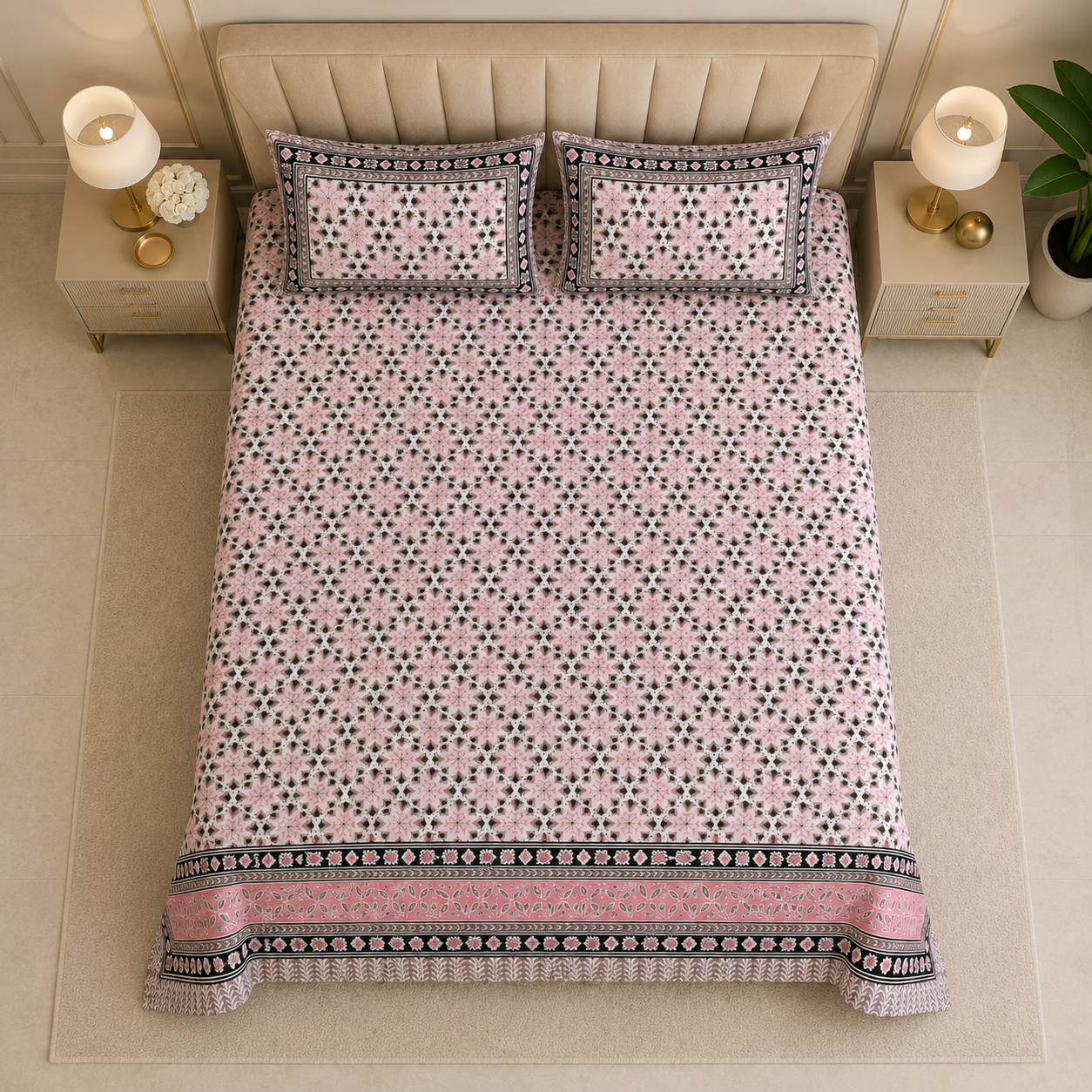 Spring Blossom 400TC 100% Pure Cotton Bedsheet