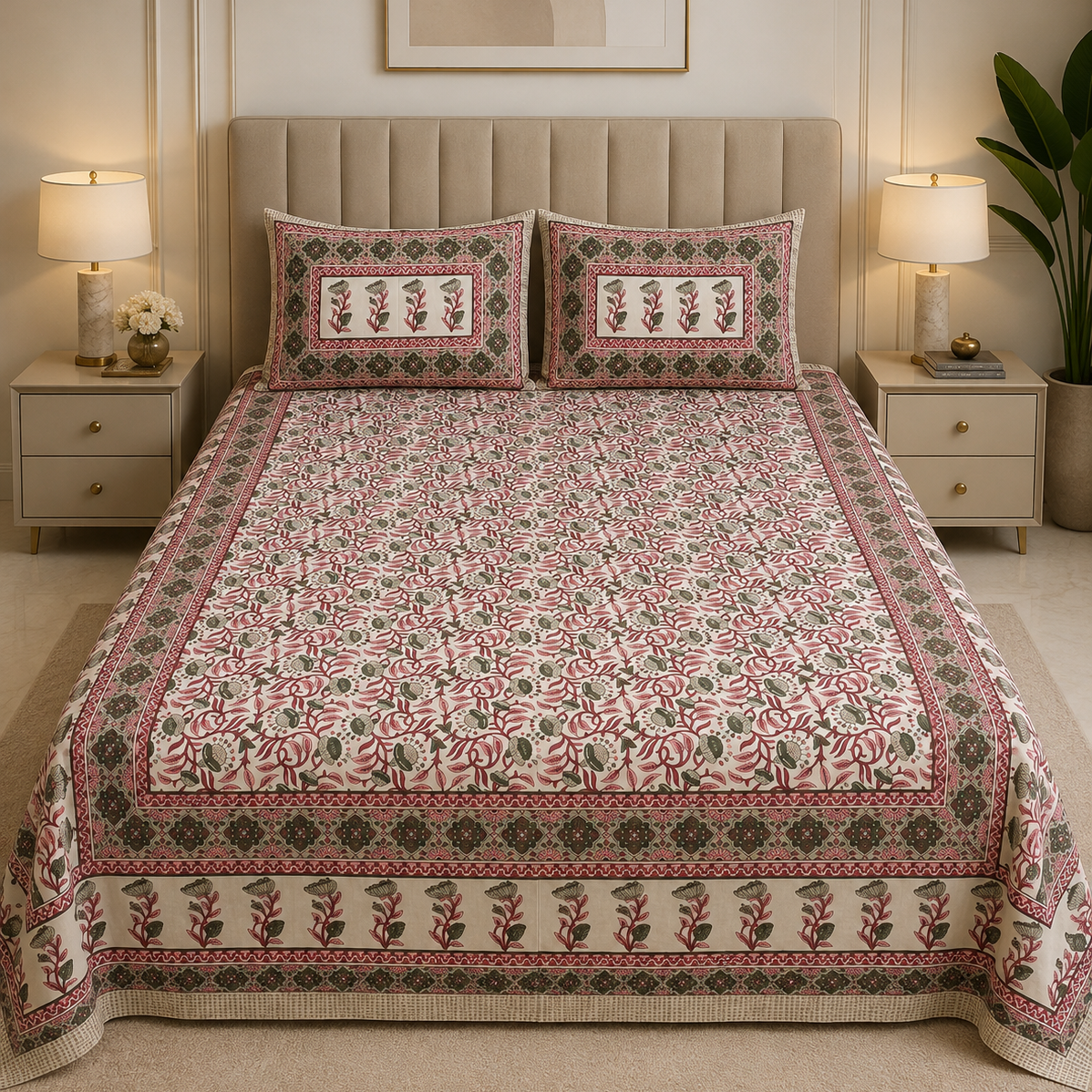 Earthbound Elegance 400TC 100% Pure Cotton Bedsheet