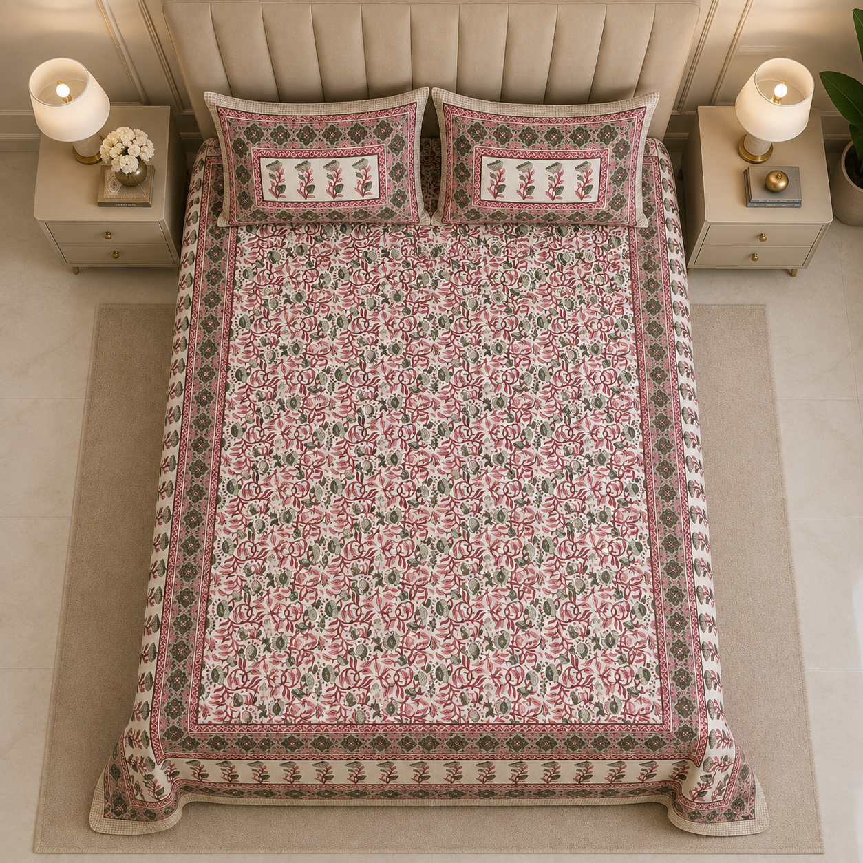 Earthbound Elegance 400TC 100% Pure Cotton Bedsheet