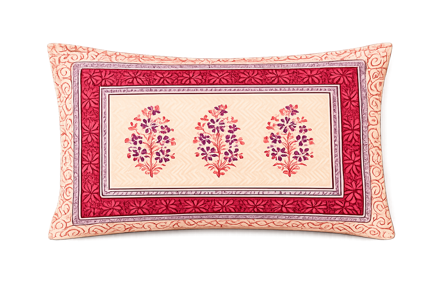 Ruby Blossom 100% Pure Cotton Bedsheet