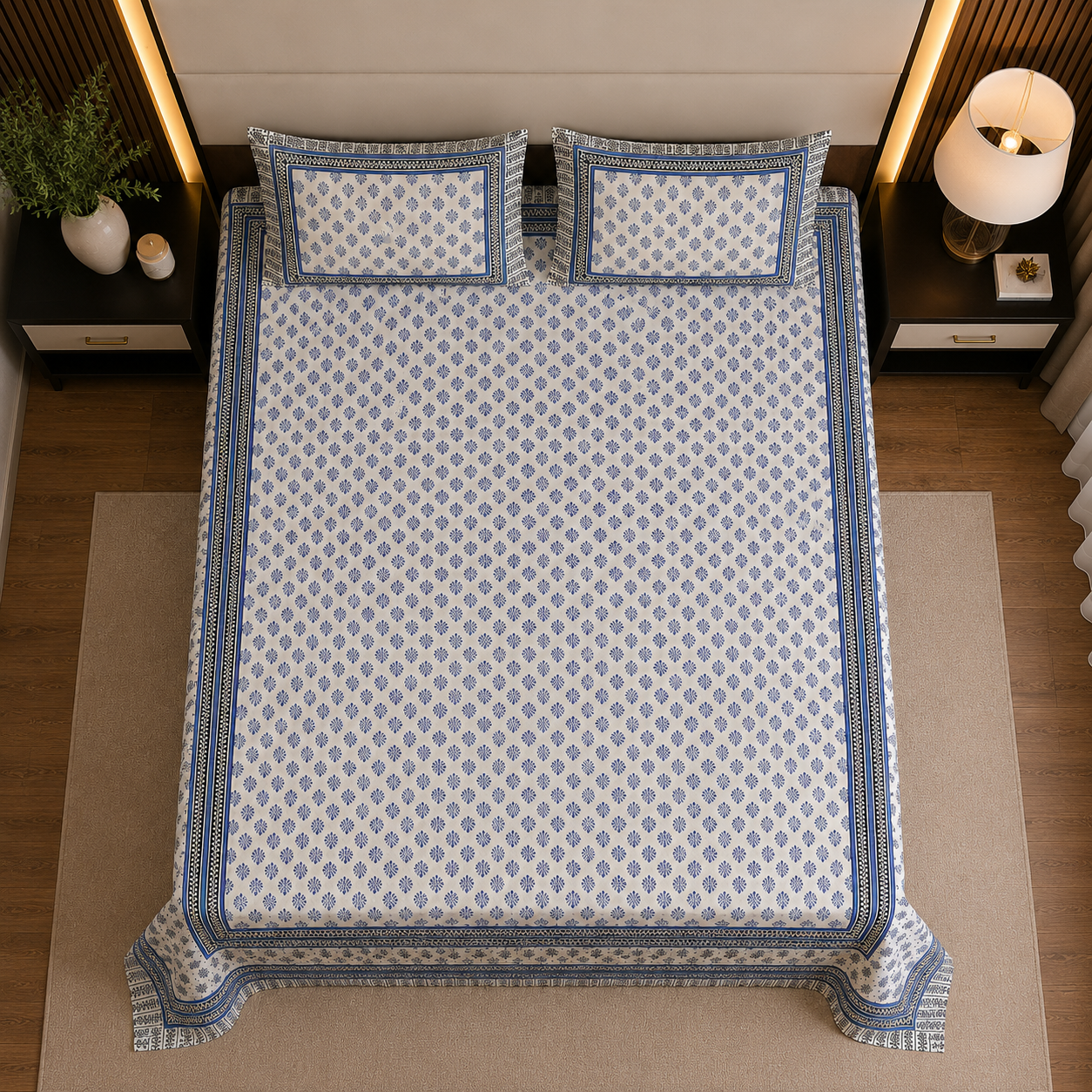 Blue Haven 100% Pure Cotton Bedsheet