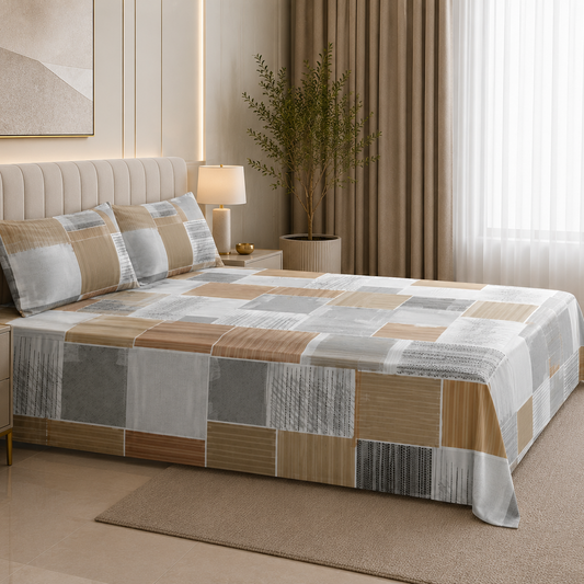 Greywood Mosaic Glace Cotton 300TC Bedsheet
