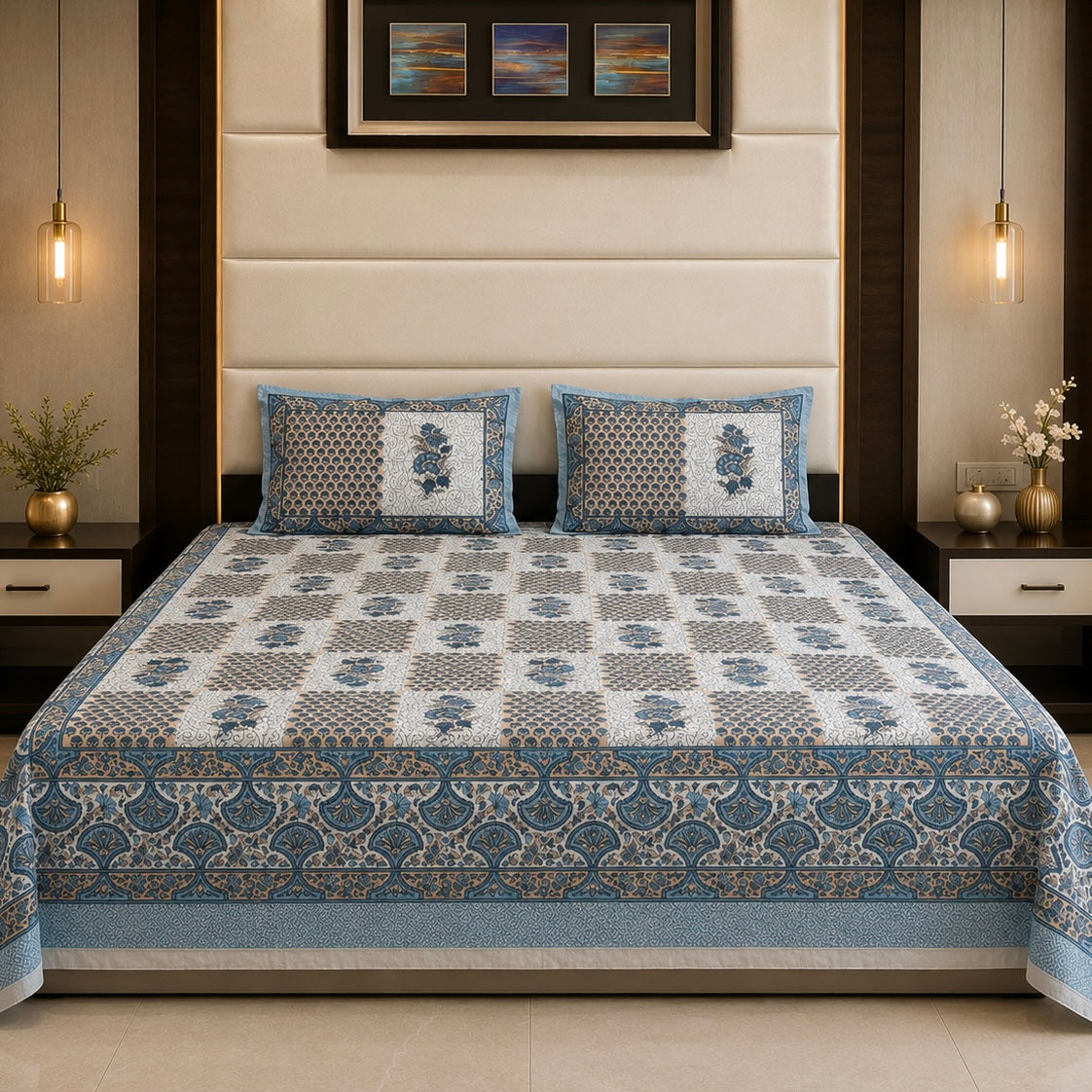 Sapphire Heritage 100% Pure Cotton Bedsheet