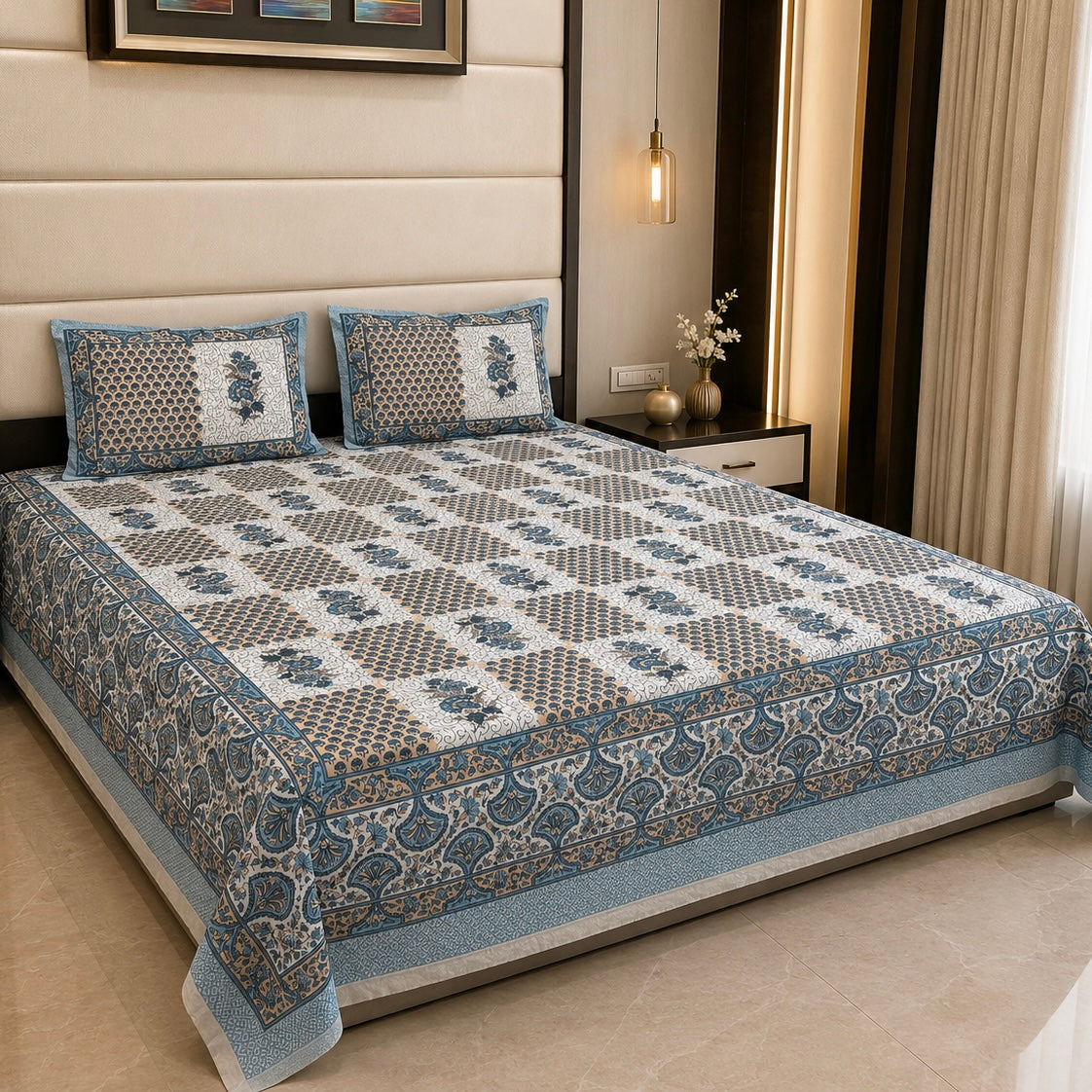 Sapphire Heritage 100% Pure Cotton Bedsheet