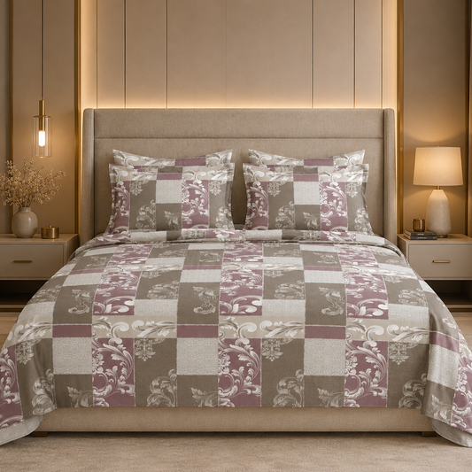 Mauve Manor Glace Cotton 300TC Bedsheet
